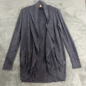 Barefoot Dreams Cozychic Lite Circle Cardigan Open Front Gray Soft Size XS/S